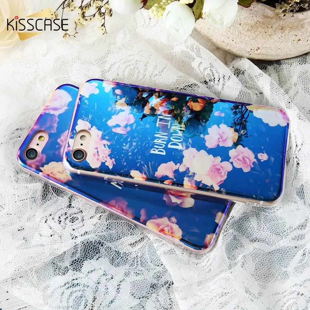 Kisscase синий свет Чехол для iPhone 5 5S se 7 8 6 6S Plus Blue Ray крышка чехол Мягкий гель ТПУ