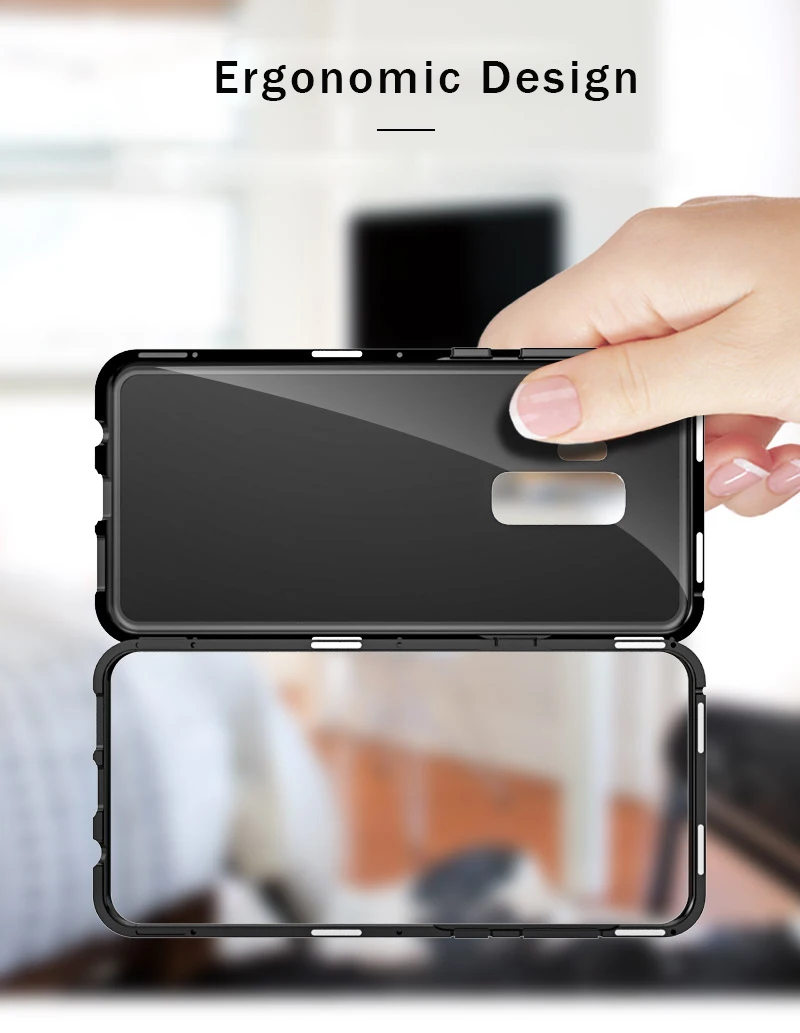 High-end Magnetic Case For Samsung Galaxy S9 S8 Plus S7 Edge Note 9 8 Aluminum alloy Frame +9H Tempered Glass Protection Cover |