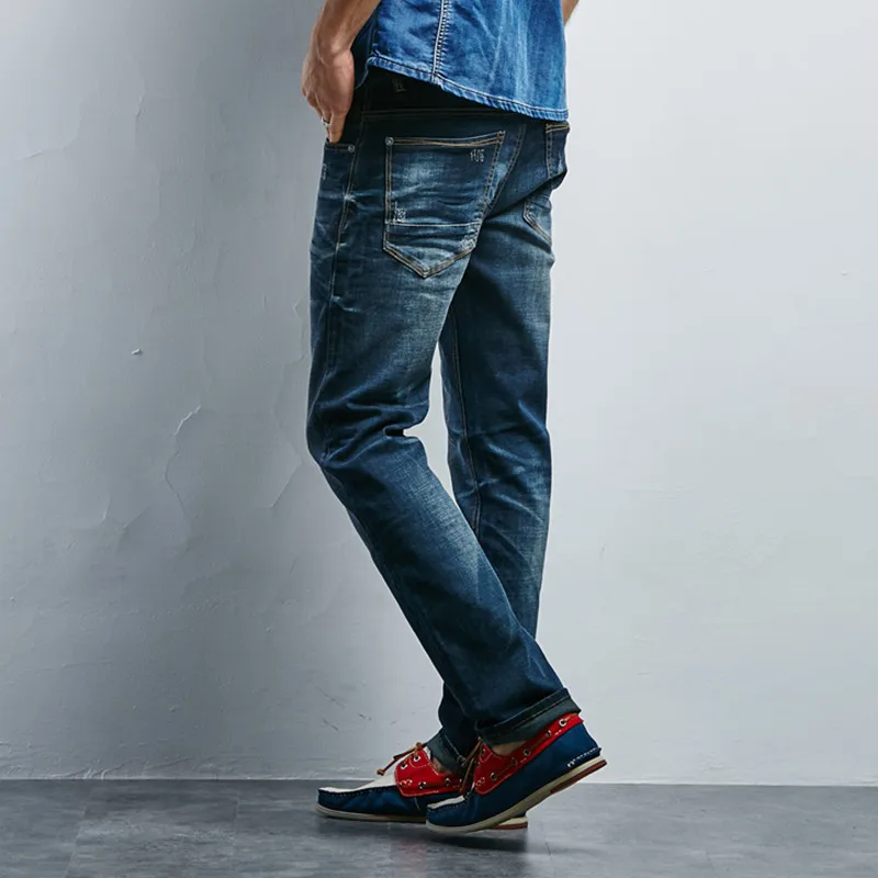 Горячая Распродажа дизайнерские мужские джинсы из хлопка мужская одежда