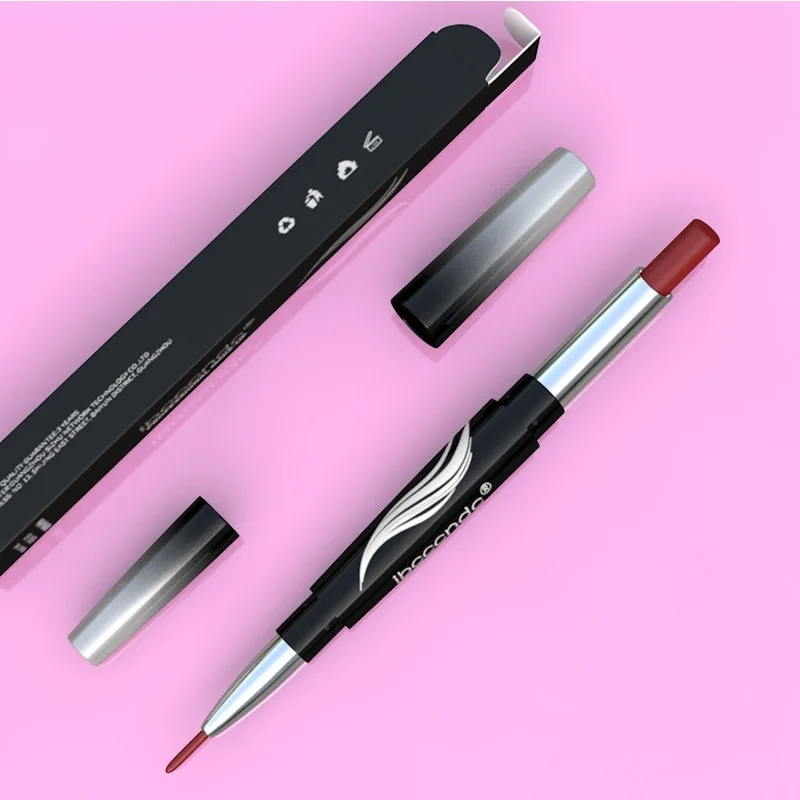 

2 in 1 Double Head Liquid Matte Lipstick Lip Liner Waterproof Nude Multi-Function Moisturizing Automatic Rotation Lipstick Lips