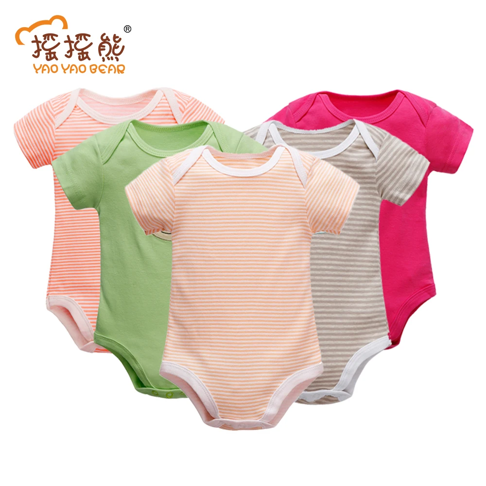 Bodysuits 5 Pieces/lot Baby Girl and Boy Short Sleeve Summer Clothing Clothes Newborn Sets of for Girls Boys|5 piece bodysuit|5 bodysuitsbaby