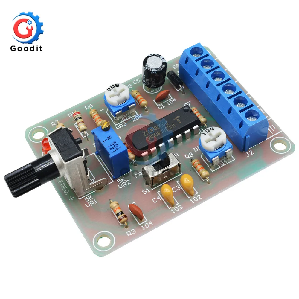 1 компл. ICL8038 монолитная функция генератор сигналов Модуль синуса квадратный треугольник сварной DIY Kit синус квадратный треугольник