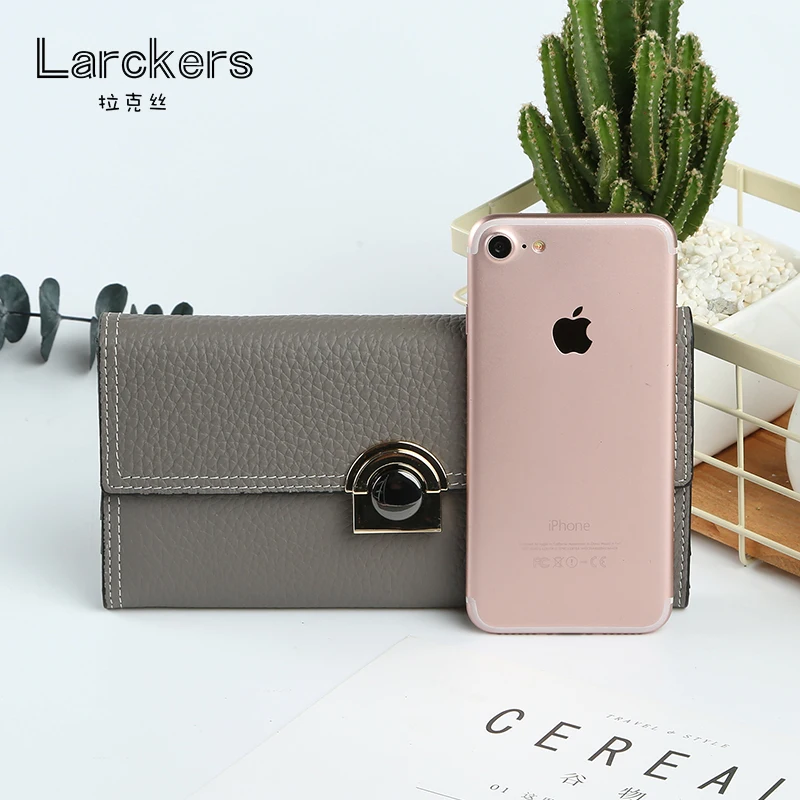 

New standard purse women wallet genuine leather metal hasp designer women wallet envelope long size clucth
