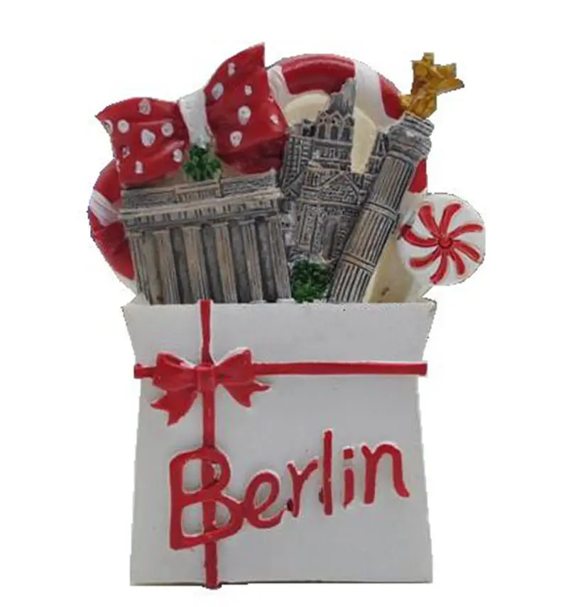

Handmade Painted Berlin Victory Column Gift Packs 3D Fridge Magnets Germany Tourism Souvenirs Refrigerator Magnetic Stickers