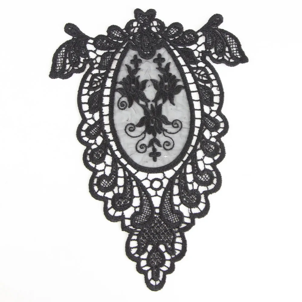 1 шт. милое черно белое цветочное кружевное украшение с аппликацией|lace applique sewing|lace
