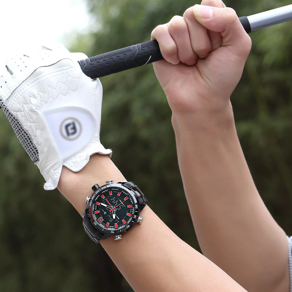 Часы наручные NAVIFORCE Мужские кварцевые аналоговые роскошные модные светодиодные