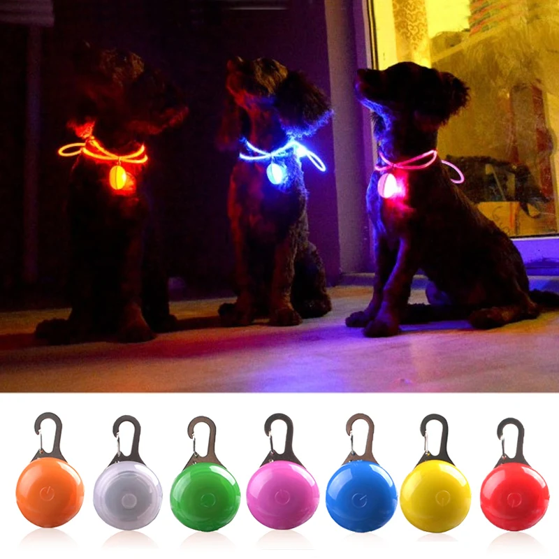 

LED Flashlight Dog Cat Collar Glowing Pendant Night Safety Pet Leads Necklace Luminous Bright Decoration Collars For Dogs