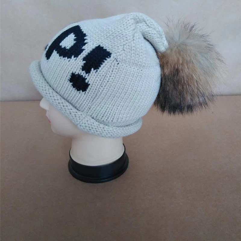 Повседневные шапки-бини с буквенным принтом Зимние шапки вязаные крючком