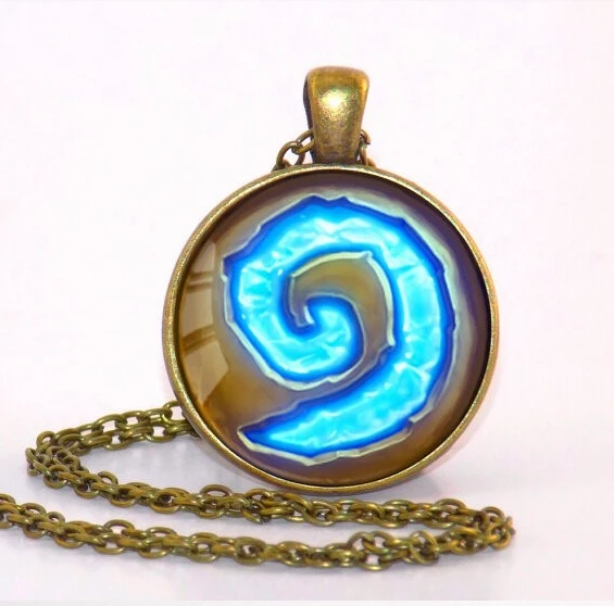 2017 Новый Wow World Of Warcraft Hearthstone стеклянный круглый подвесной Амулет ожерелье