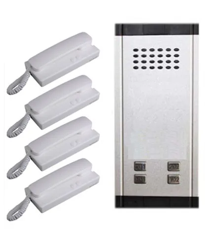 2-проводной аудио домофон для дома домофон аудио дверной звонок Системы товар прямая Пресс ключ аудио дверной телефон для 4 квартиры