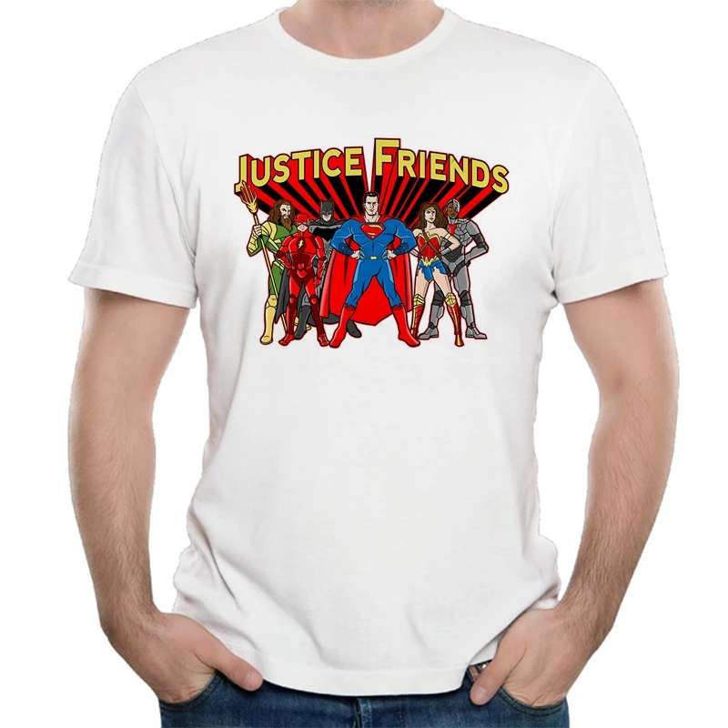 Лига Справедливости друг футболка чудо Для мужчин Аквамен киборг Flash Футболка