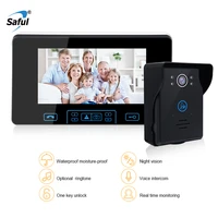 saful 7lcd wireless video door phone door video intercom doorbell system with night vision 1 camera with rain cover1 monitor