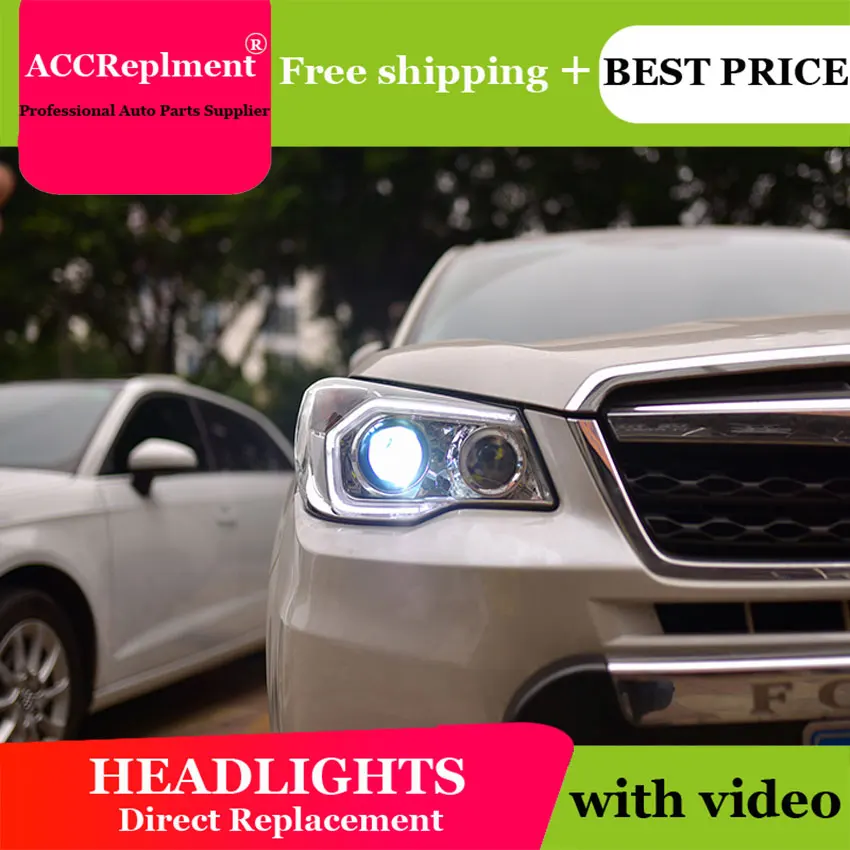 Автомобильный Стайлинг для Forester head светильник s U angel eyes 2013-2015 светодиодный бар Q5 bi