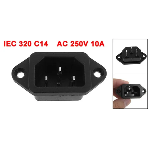 LNHF Wholesale IEC 320 C14 Male Plug 3 Pins PCB Panel Power Inlet Socket Connector | Обустройство дома