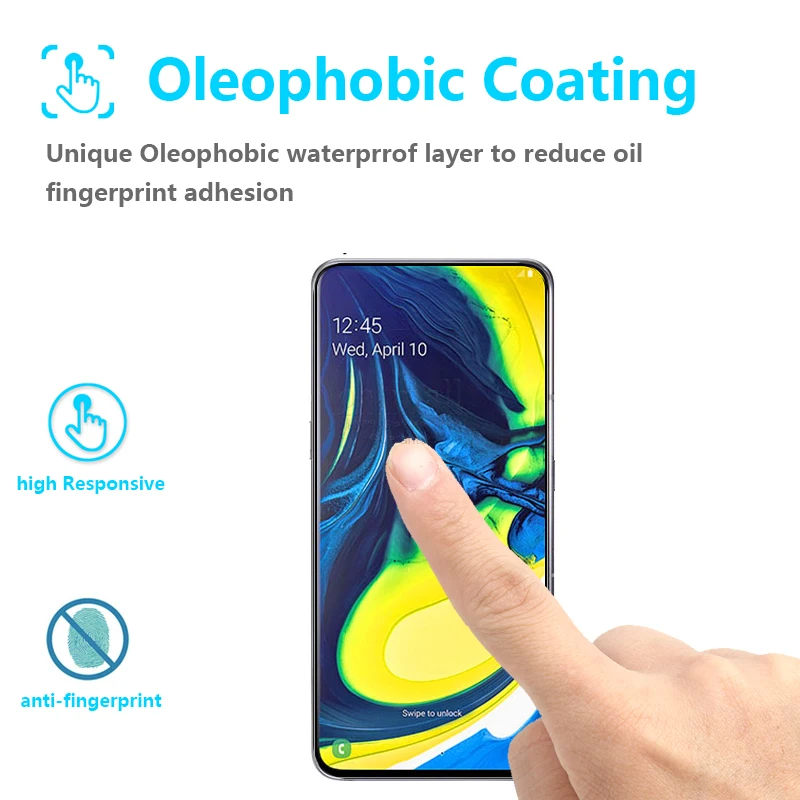 2 шт Полное покрытие закаленное стекло пленка для Samsung A90 Защитное экрана A80 Saver