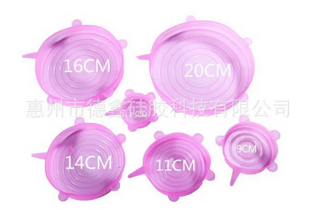 by dhl 100set Reusable 6Pcs/ Set Universal Silicone Saran Wrap Cover Lids Food Bowl Pot Stretch Kitchen Vacuum Seal Bowls | Дом и сад