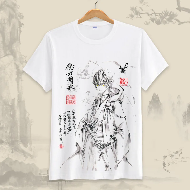 Новая летняя Аниме игра футболка Touken Ranbu онлайн косплей чернила топы с картинками