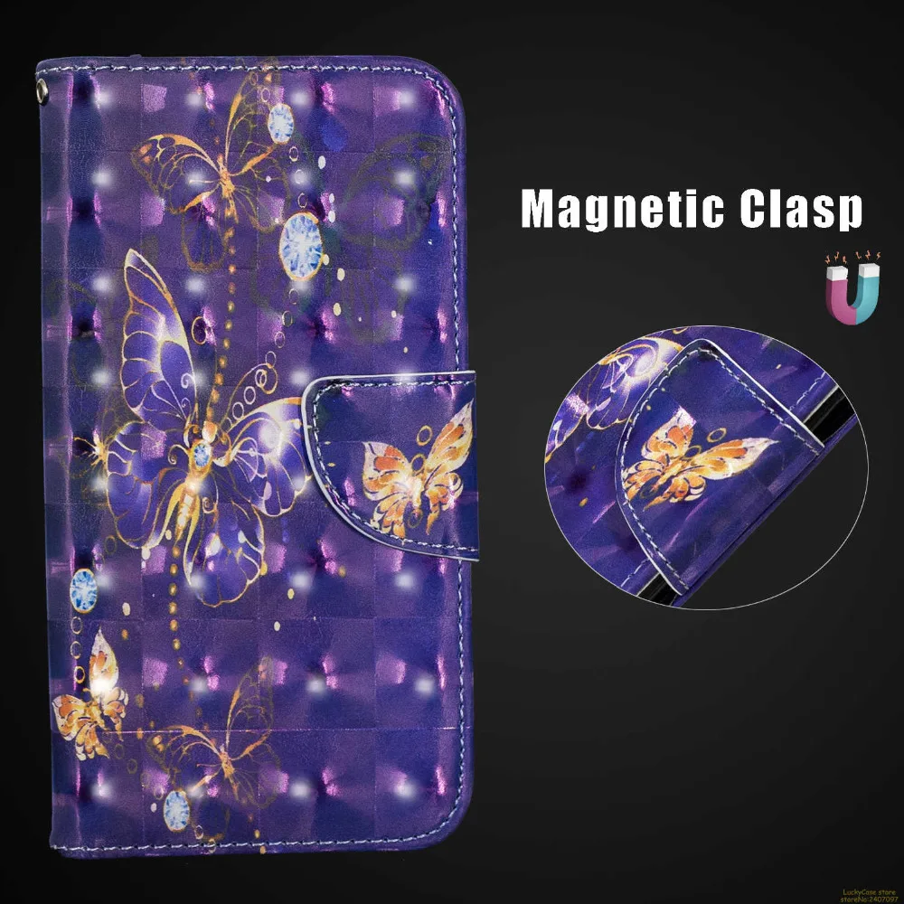 Глянцевая 3D роспись кожаный бумажник чехол для телефона fundas coque huawei Y6 2018 hoesje caja tok