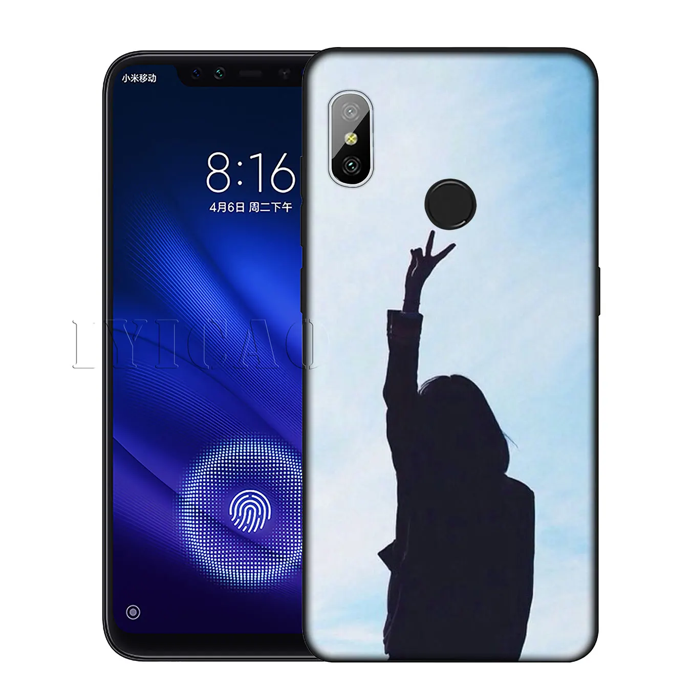 IYICAO Simple Love Heart Silicone Soft Case for Xiaomi Redmi 6A 5A Note 7 4 4X 5 Plus 6 Pro Black TPU Cover |