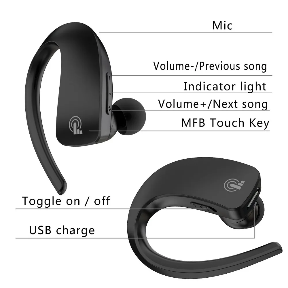 KOOYUTA Auriculares сенсорный Bluetooth наушники Беспроводная гарнитура с шумоподавлением