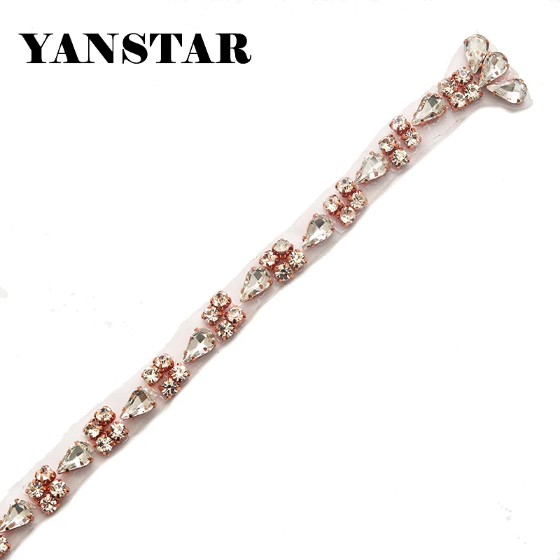 YANSTAR 10PCS Wholesale Bridal Gown Belts Rhinestone Appliques Sew On Sash Accessory YS895 | Дом и сад