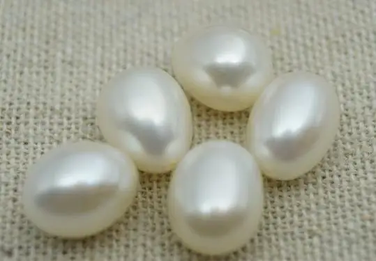 

High Luster Pearl Jewelry,9-10MM Freshwater Pearl Rice Beads , Oval Teardrop Pearl Pairs,Ivory White Color,Teardrop Briolette.