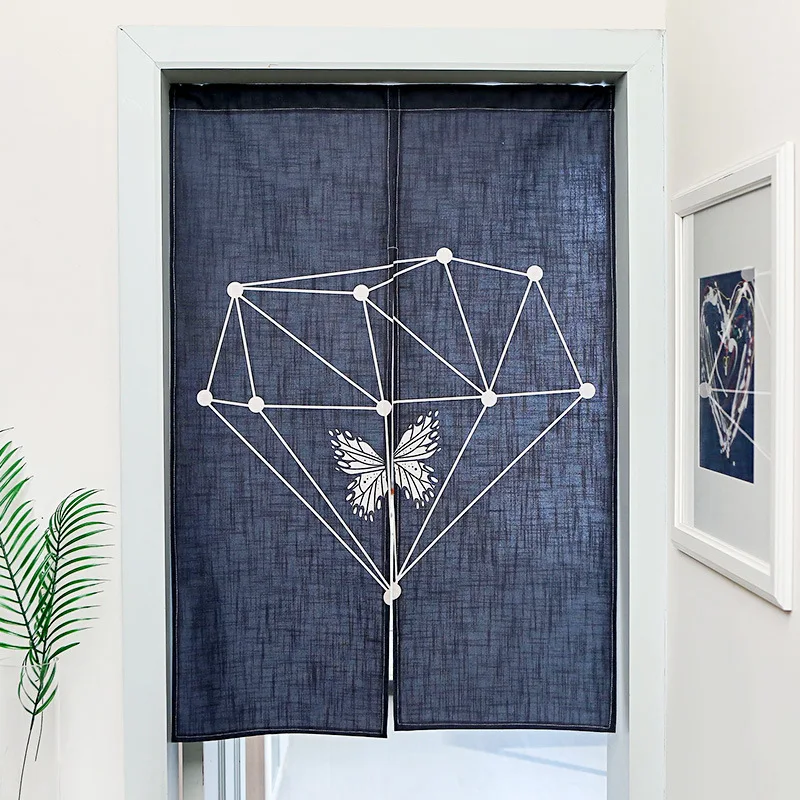 015 Japanese-style Plant Fabric Curtains Children's Study Partition Porch Curtains Kitchen and Bathroom Curtains - Color: 015