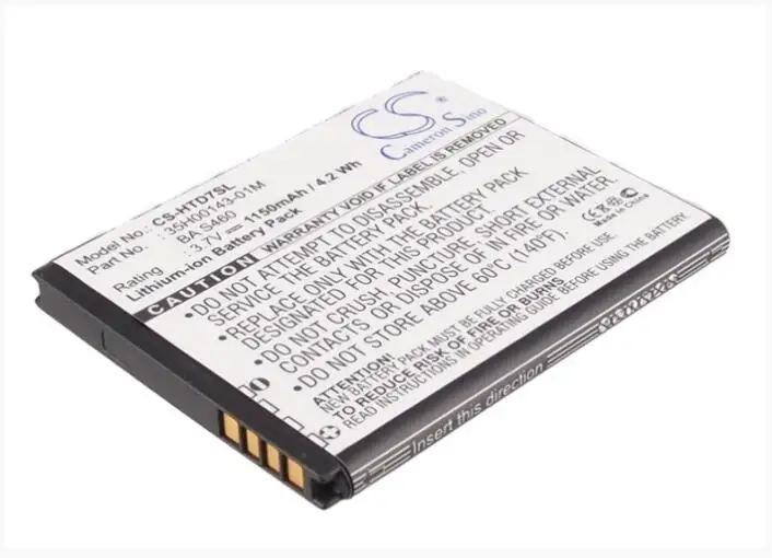 Аккумулятор Cameron Sino 1150 мАч для AT&T HD7s T9295 35H00143 01M BA S460 BD29100 HTC A510c A510e Explorer HD3 HD7