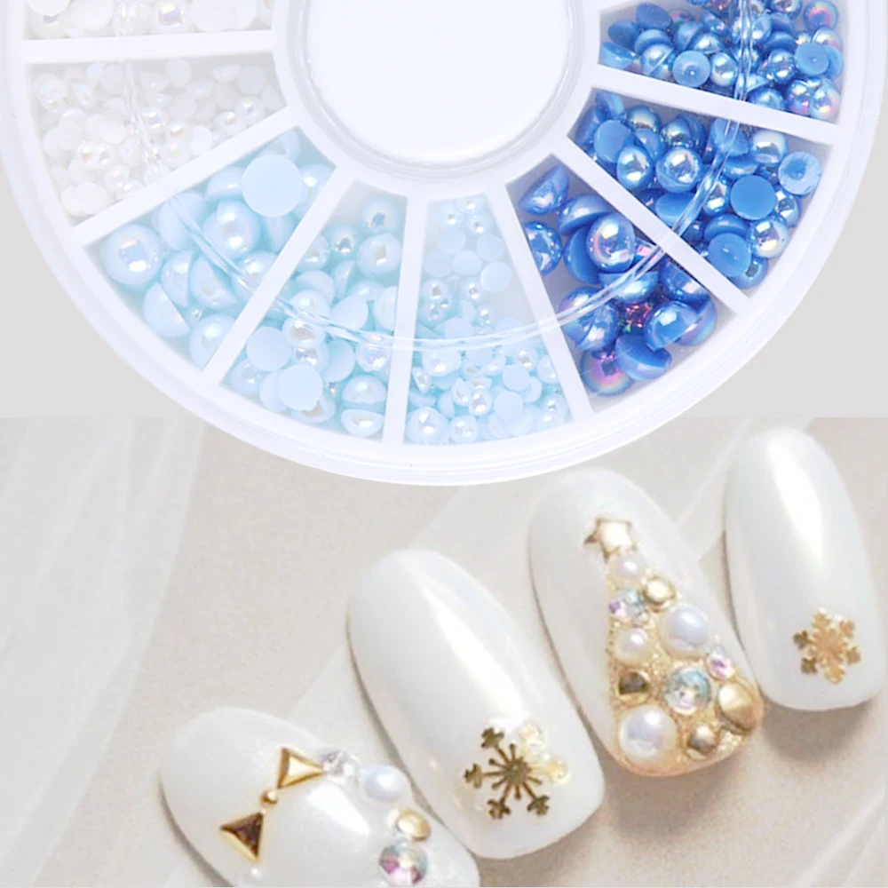 1pcs Mix Size AB Crystal Pearl Nail Rhinestone 3D Irregular Bead For Art Decoration In Wheel Design Tips Manicure TR536|wheel nail art|nail art