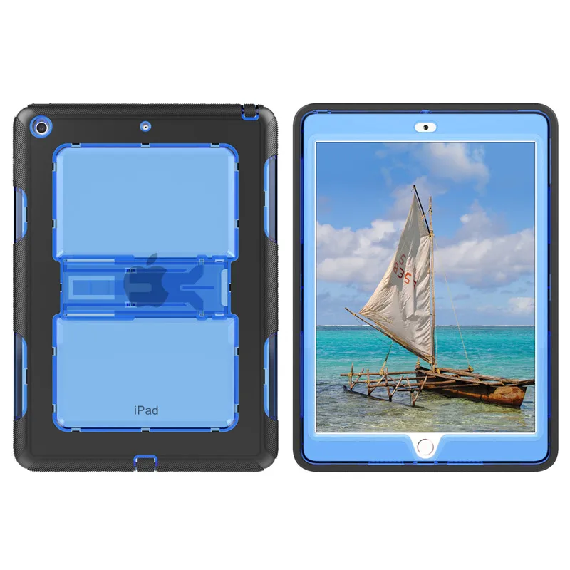 Силиконовые TPU + PC держатель чехол для Apple iPad 2017 2018 A1822 A1893 Броня противоударный