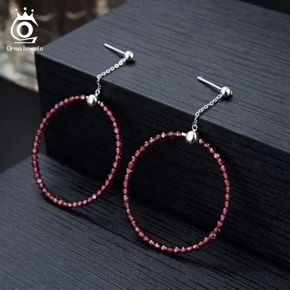 ORSA JEWELS, подлинные 925 пробы, серебряные женские серьги и ожерелья с подвесками, Модный Ювелирный Набор, элегантные ювелирные изделия, подарок SS39