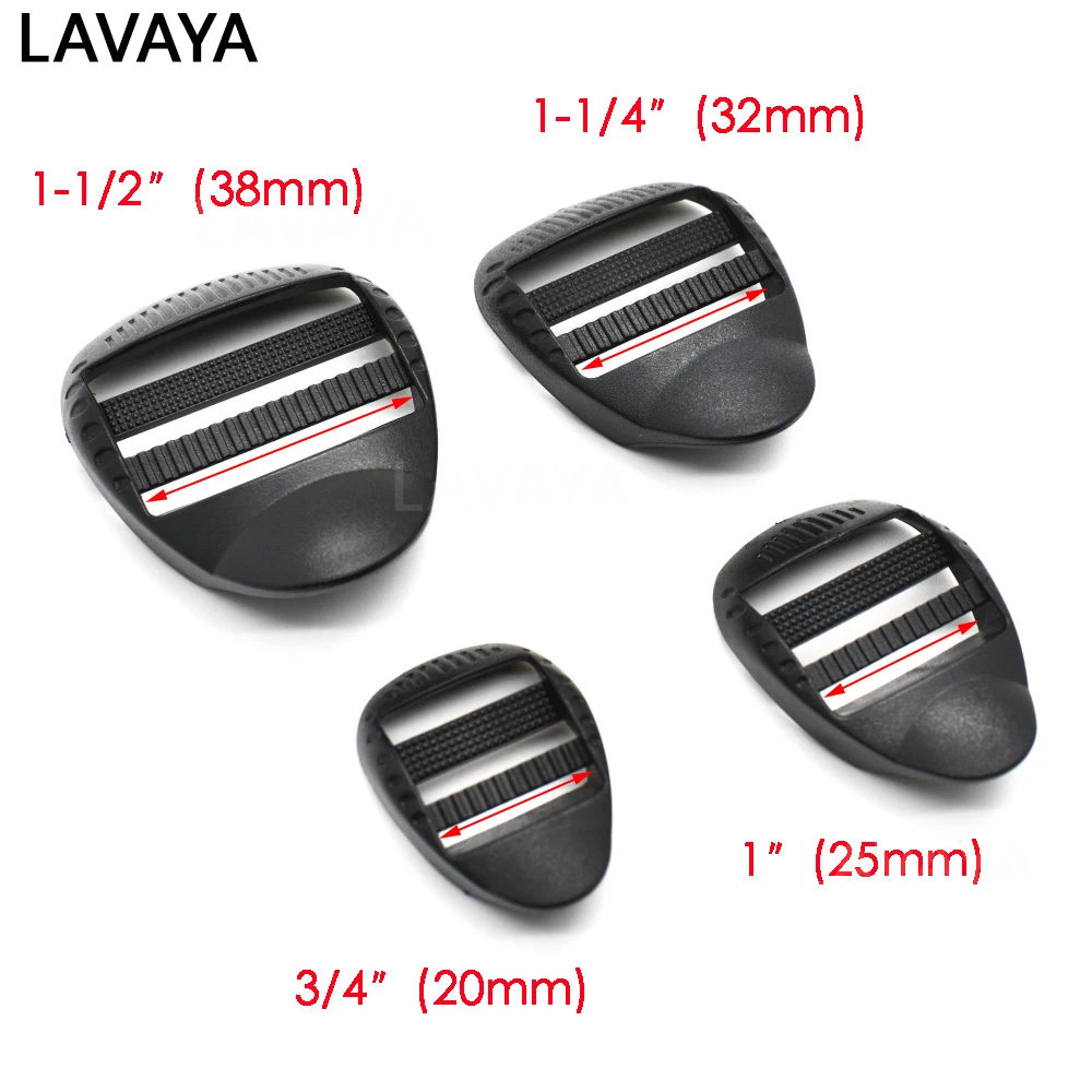 10pcs/pack Plastic Ladder Lock Slider Buckles Backpack Straps Webbing 20mm 26mm 31mm 38mm Black | &amp Hooks