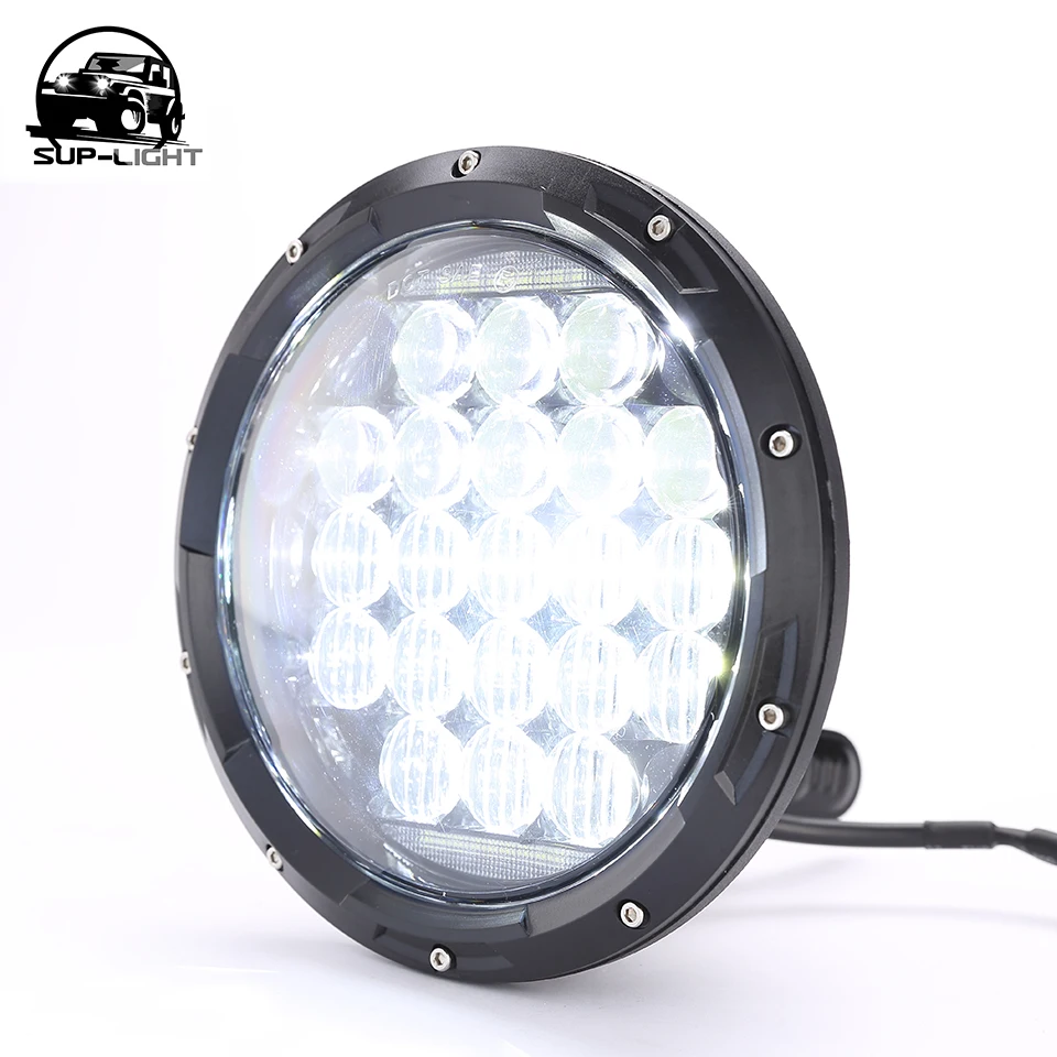 

75w 7 Inch LED Headlight with Angel Eyes DRL Parking light 12v for Jeep Wrangler TJ FJ JK Harley Motorcycles Hummer H1 H2