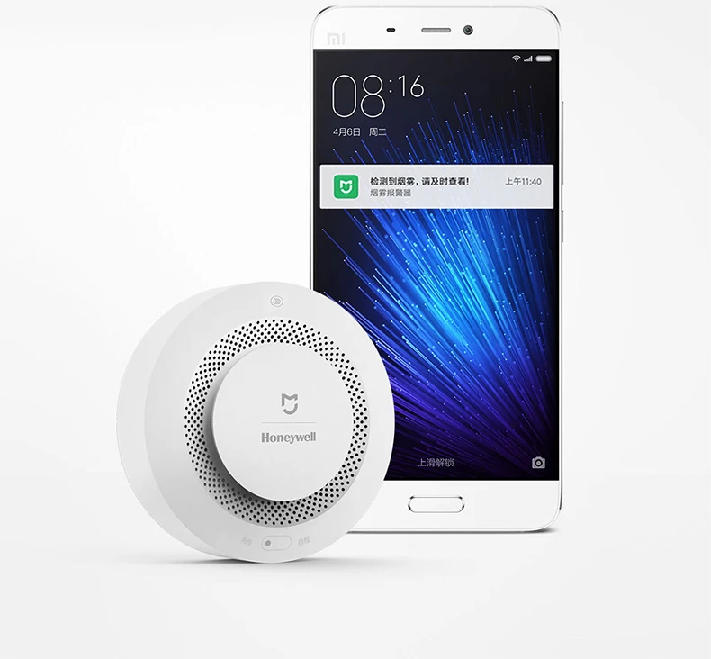 Оригинальный детектор дыма Xiaomi Mijia Honeywell звуковой визуальный датчик сигнализация
