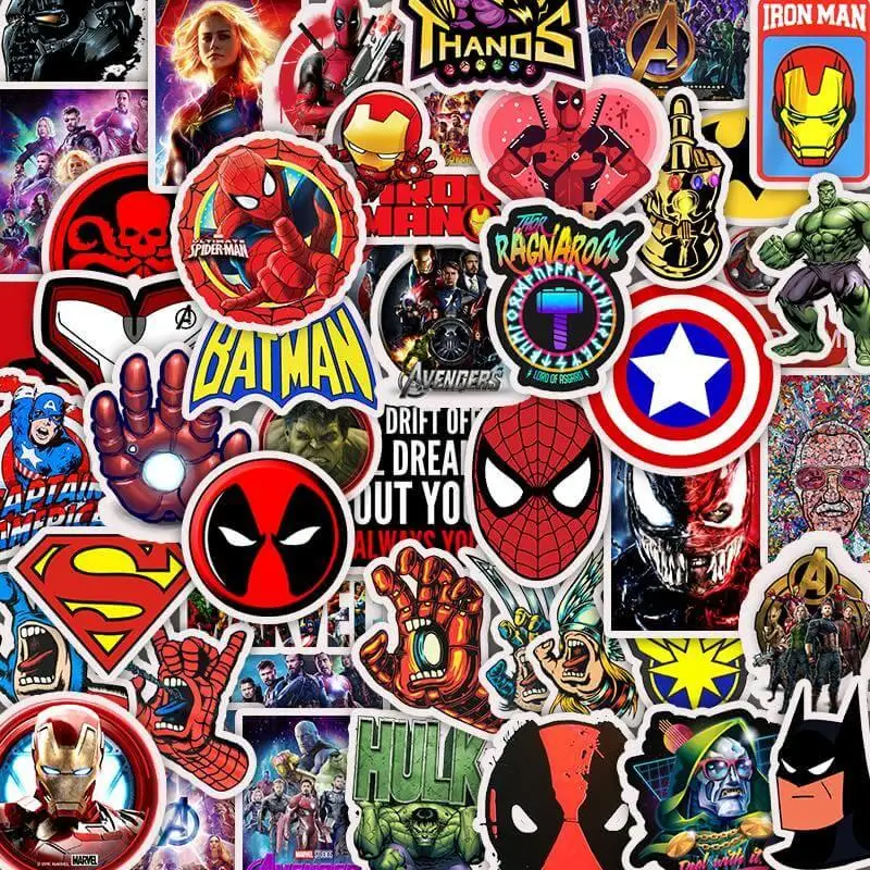 50 шт. Marvel Мстители эндигра стикер s Мультфильм Супер Герои Фильм стикер для ноутбука багаж скейтборд дети игрушечные наклейки