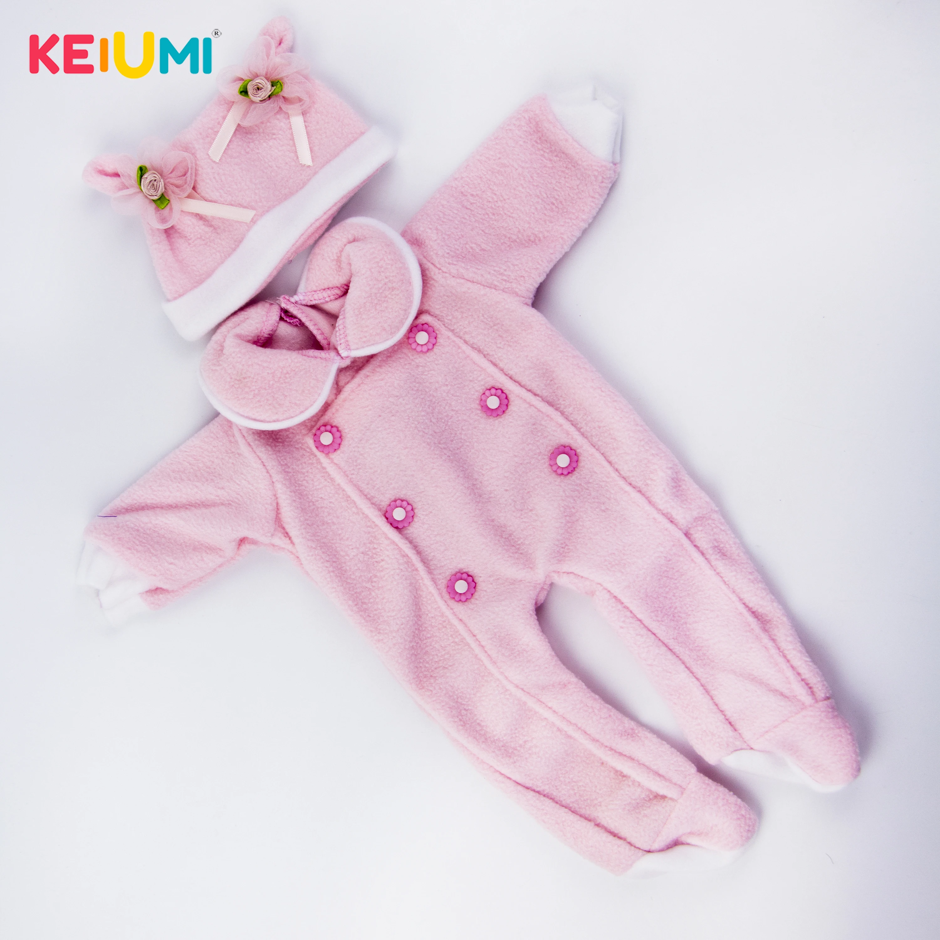 KEIUMI стиль жизни розовый комбинезон одежда для 17-18 дюймов Reborn Baby Doll Одежда куклы костюмы для детей день подарки подарок детям