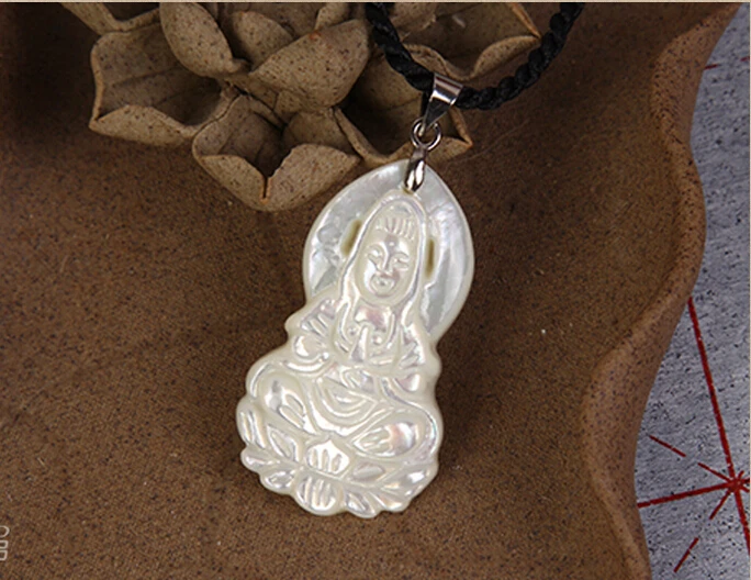 ZCD 2017 619+++The natural pearl mother of Pearl Shell Pendant Necklace Ethnic fallfish bone Guanyin | Украшения и аксессуары