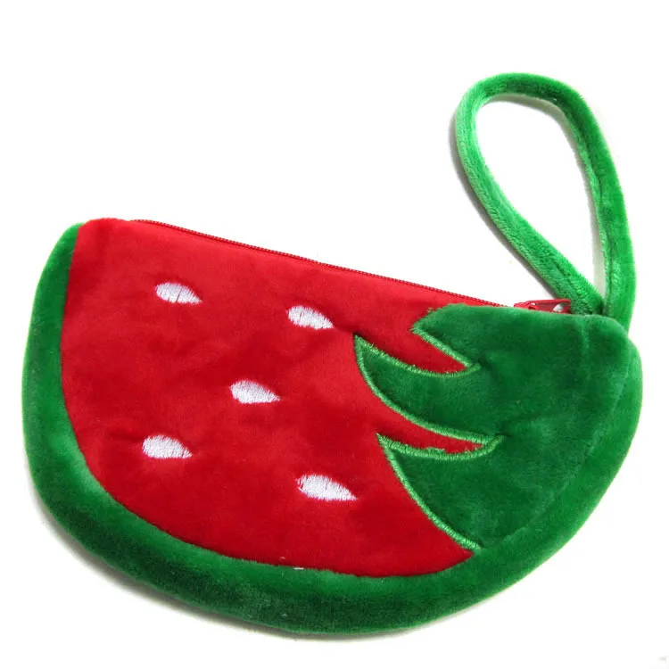 Strawberry Плюшевые игрушки Фрукты Арбуз клубника ручная сумка мультфильм ткань портмоне плюшевый Кошелек Дети студенческая девочка подарок на день рождения M04 - Цвет: Strawberry