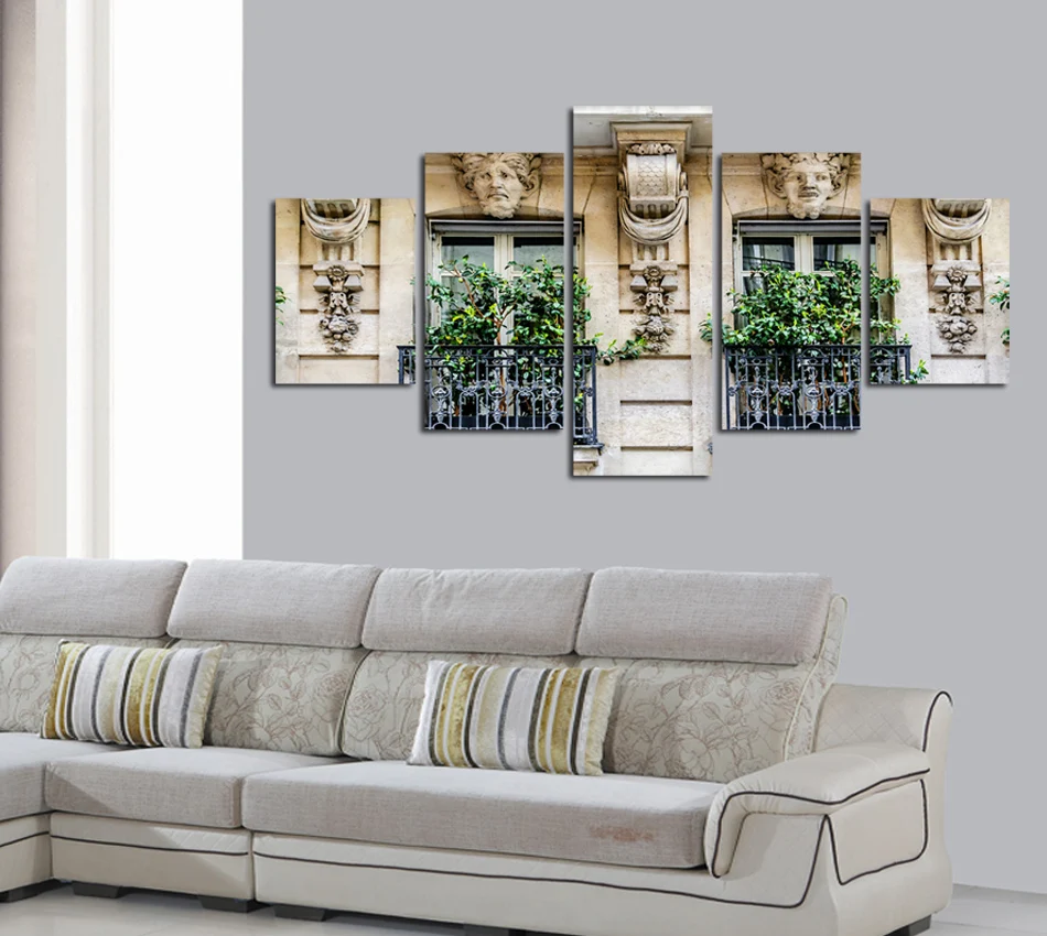 Grecian Roman architecture relief sculpture art picture 5pcs unframed canvas painting wall building scenic print FA237 | Дом и сад