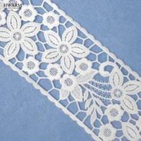 5yards 6 9cm white african lace fabric ribbon diy wedding decoration for home embroidery water soluble lace cloth accessories