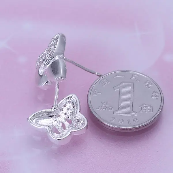 Летняя стильная тонкая с серебряным покрытием серьги из стерлингового серебра 925