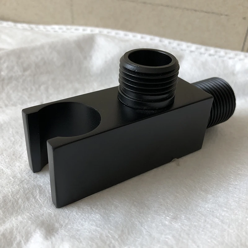 free shipping soild brass handheld shower spray head holder bracket for hand sprayer chrome or black with the water connections free global shipping