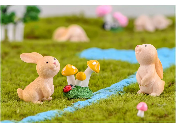 BAIUFOR миниатюрный лесной Кролик модель Сказочный Сад Miniaturas микро пейзаж из мха diy Террариум аксессуары фигурки