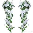 Искусственная Роза шелковая Цветочная Гирлянда футов, подвесные корзины для растений, для дома, улицы, свадьбы, арки, сада, декора стен, 2 шт. в упаковке