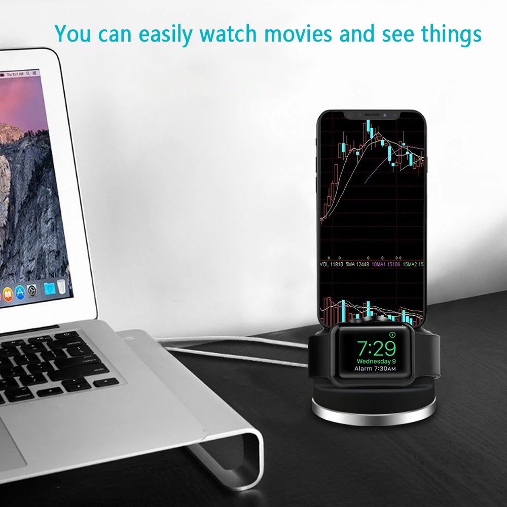 2 в 1 Беспроводное зарядное устройство для док-станции для Apple Watch 2 3 4 для iPhone XS Max XR X 8 Plus Qi Беспроводное зарядное устройство s Прямая поставка