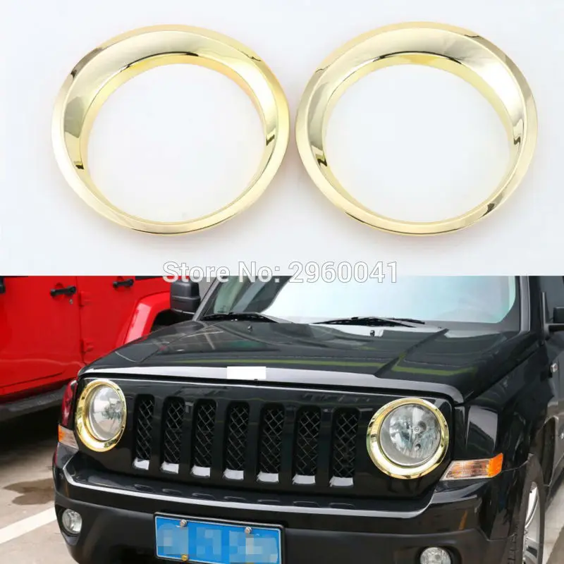 2 шт. золото ABS спереди лампы головного света накладка кольцо Стикеры Gurad рамы