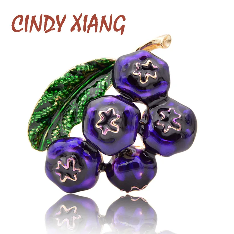 

CINDY XIANG Enamel Blueberry Brooches for Women Fashion Fruit Brooch Pin Fashion Painting Jewelry Kids Accessories New Arrival