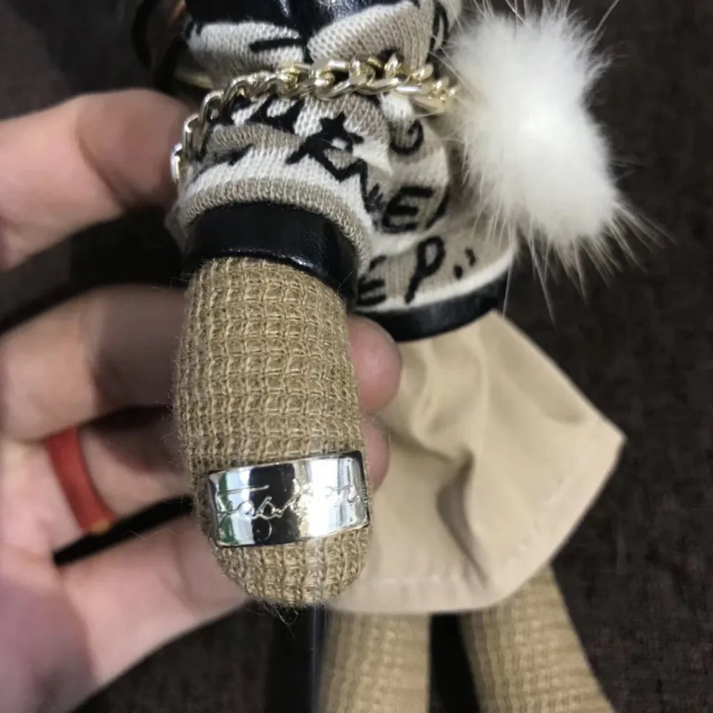 Настоящий мех норки роскошный модный милый кролик брелок Подвеска для рюкзака