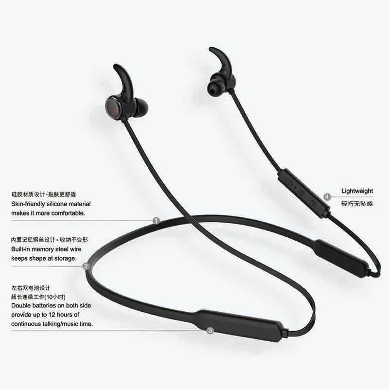 Беспроводные Bluetooth наушники GORSUN E9 для телефона с шейным ободом спортивные