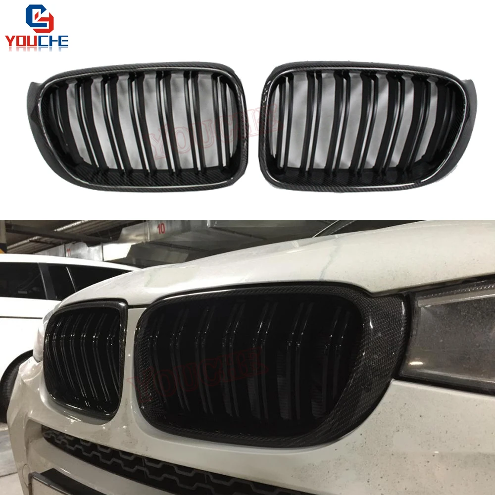 X3 F25 X4 F26 подтяжки лица углеродного волокна передний капот решетка для BMW 2014 2017 5